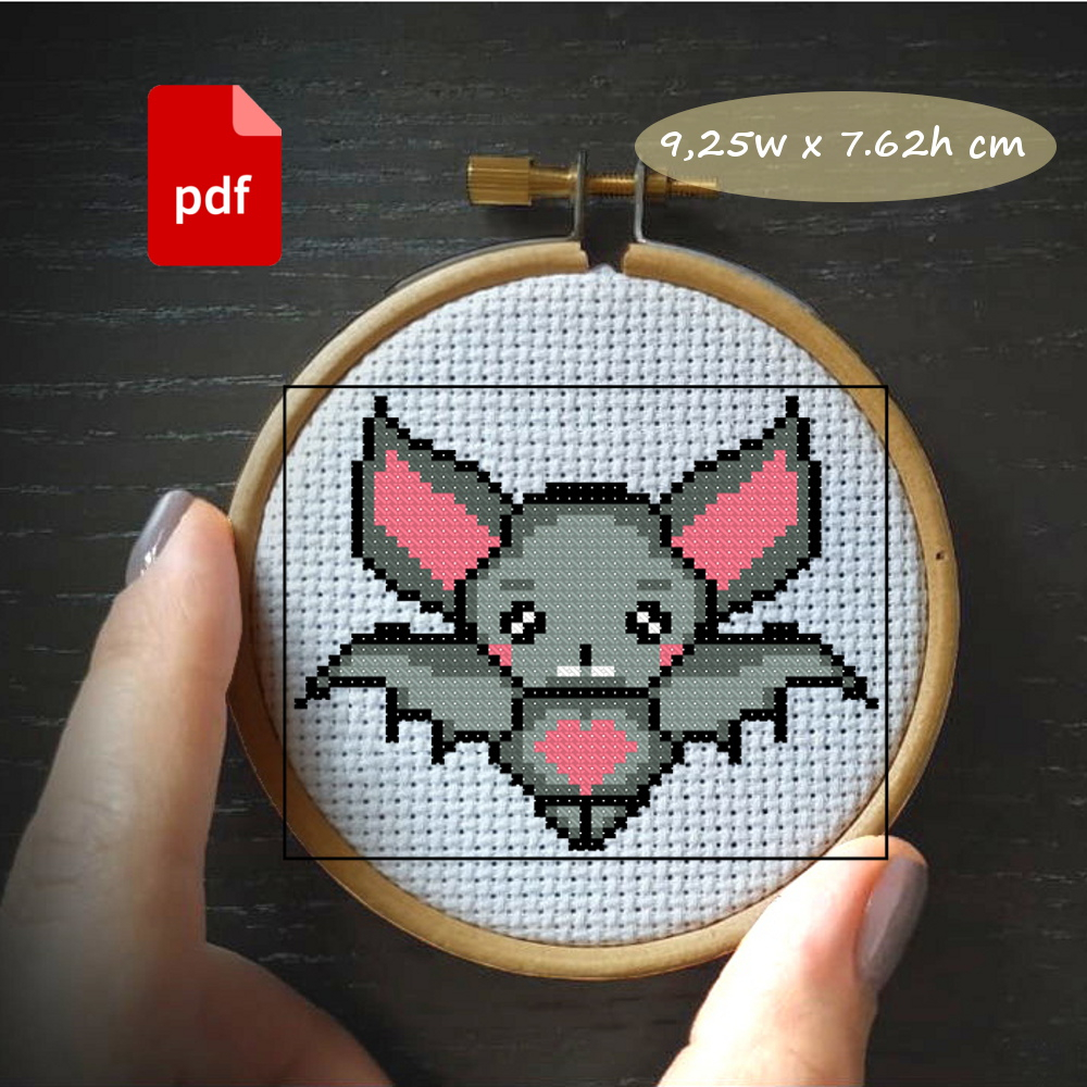 Halloween Bat Cross Stitch Pattern Easy For Kids Inspire Uplift - Bat Cross Stitch Pattern Free