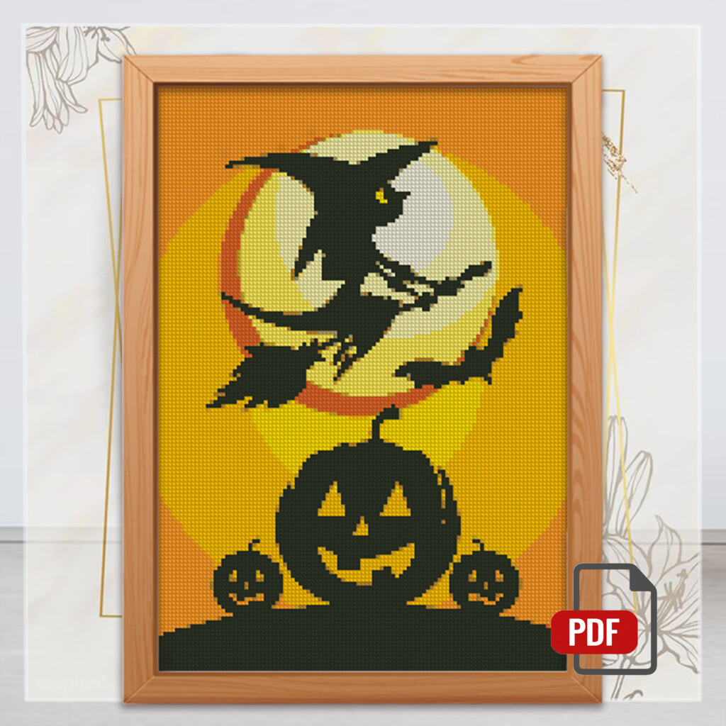 Halloween PDF Cross Stitch Pattern Cross Stitch Kits Cross S Inspire  - Glow In The Dark Halloween Cross Stitch Patterns