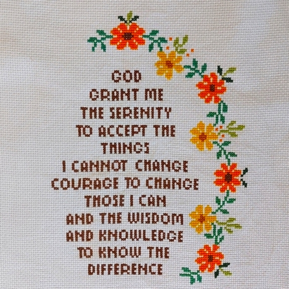 Hand Crafted Wall Decor Serenity Prayer Cross Stitch Poshmark - Serenity Prayer Cross Stitch Pattern