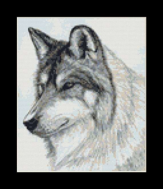 Handsome Gray Wolf Counted Cross Stitch By InstantCrossStitch - Free Wolf Counted Cross Stitch Patterns