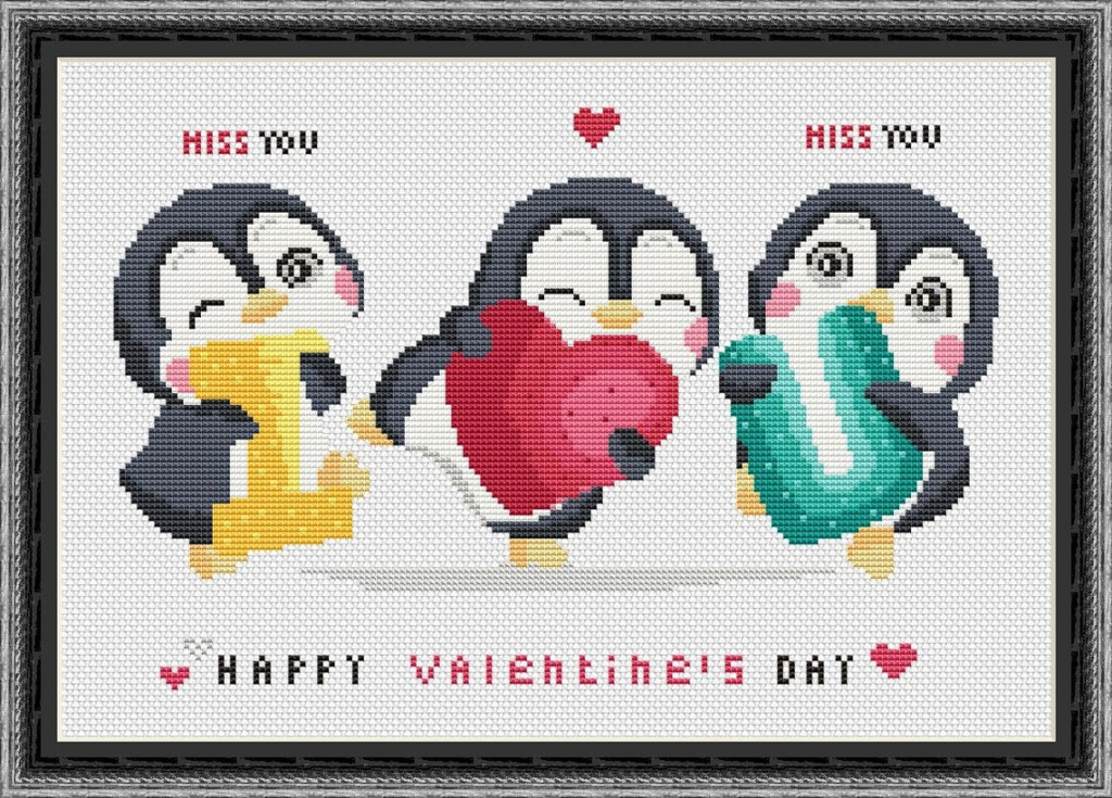 Happy Valentine s Day Cross Stitch Pattern Love Etsy - Cross Stitch Patterns For Valentines Day