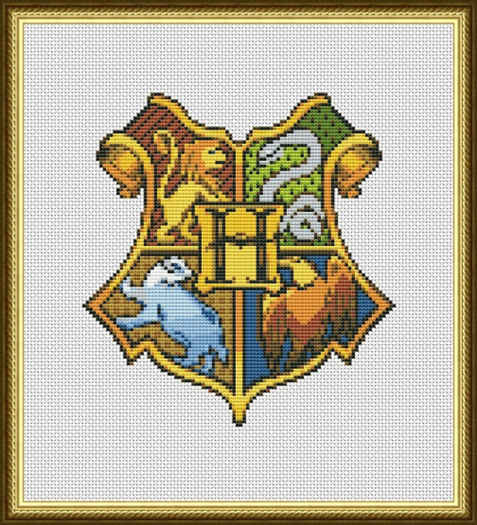 Harry Potter Cross Stitch Pattern Hogwarts Coat Of Arms PDF Etsy - Harry Potter Crest Cross Stitch Pattern