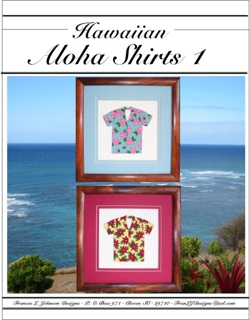 Hawaiian Aloha Shirts 1 Counted Cross Stitch Pattern - Hawaiian Counted Cross Stitch Patterns