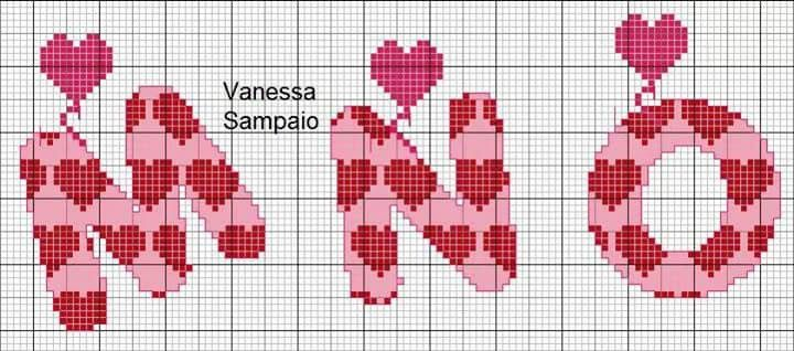 Heart Bubbles Alphabet Numbers Cross Stitch Pattern MNO 5 12 Cross  - Bubble Letter Cross Stitch Pattern