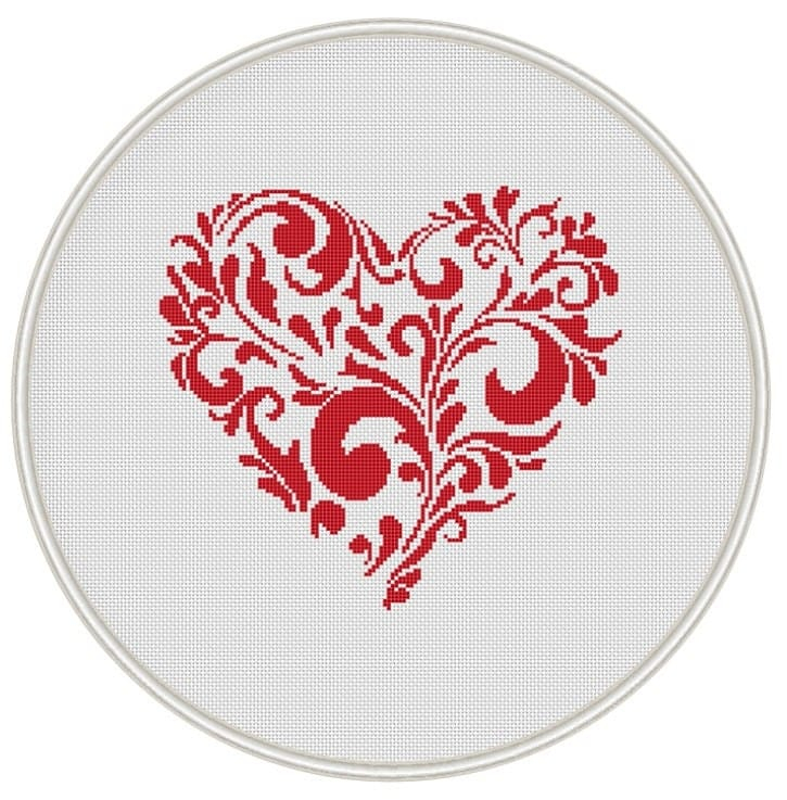 Heart Cross Stitch Pattern Valentine Cross Stitch Pattern - Free Valentine Cross Stitch Patterns