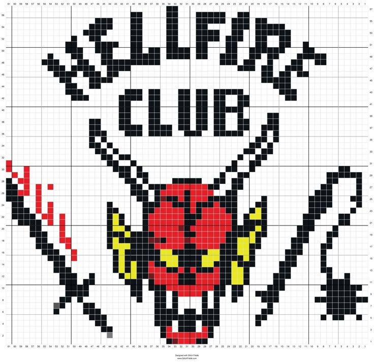 Hellfire Club Crochet Graphic Cross Stitch Pattern Maker Tapestry  - Hellfire Club Cross Stitch Pattern