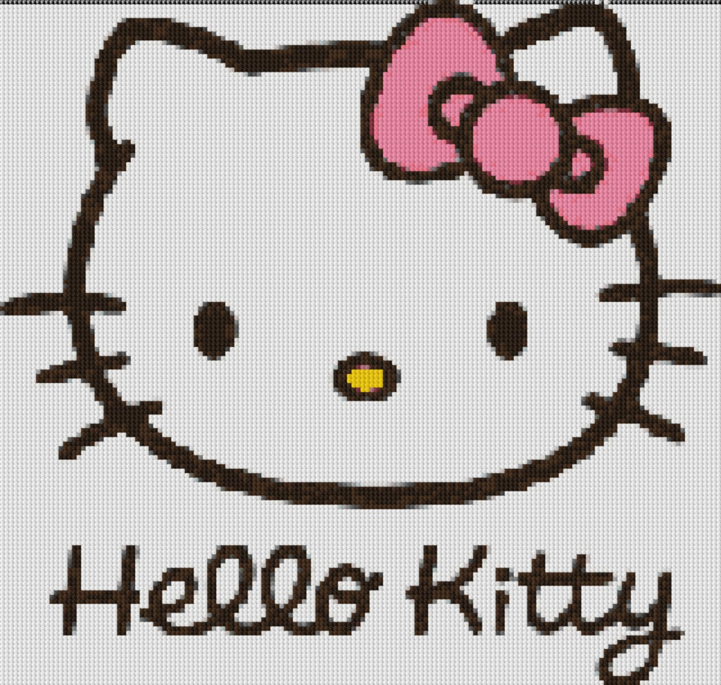 Hello Kitty Face Cross Stitch Pattern Etsy - Soft Kitty Cross Stitch Pattern