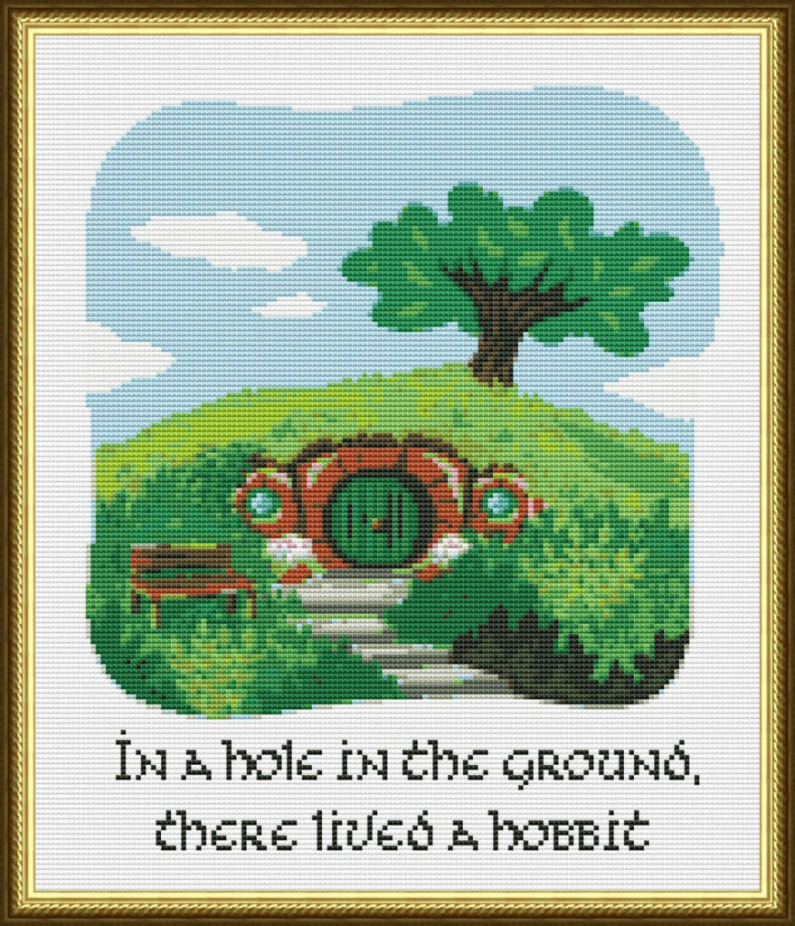 Hobbit Hole Cross Stitch Pattern Lord Of The Rings Hobbiton Etsy - Hobbit Cross Stitch Patterns Free