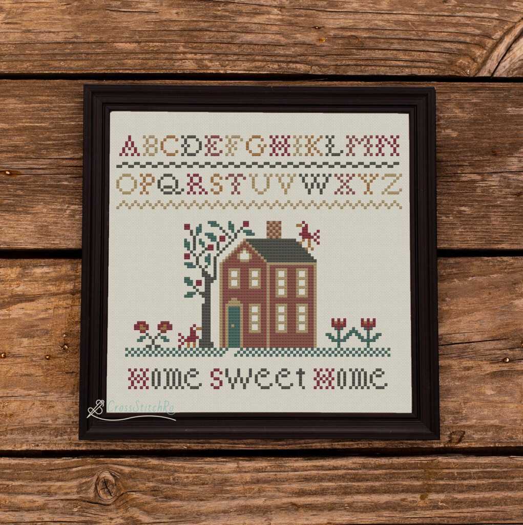 Home Sweet Home Cross Stitch Pattern Cross Stitch Sampler Etsy - Small House Cross Stitch Pattern