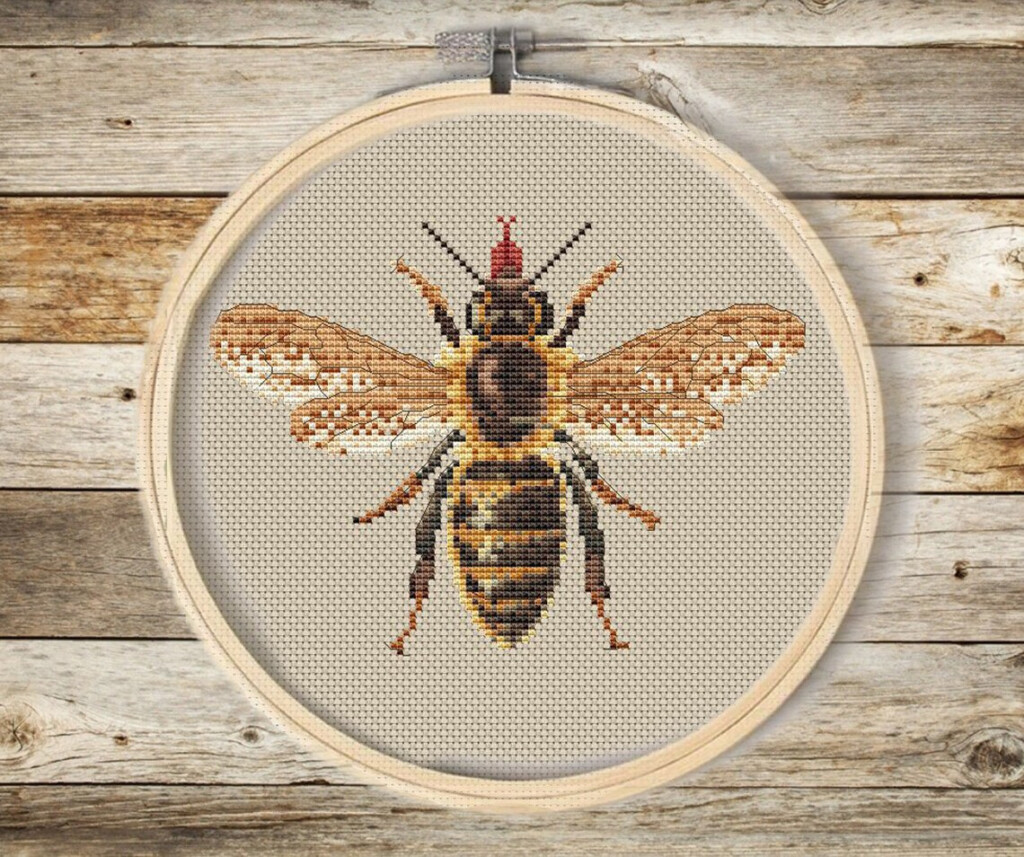 Honey Bee Cross Stitch Pattern Pdfcross Stitch Samplerflower Etsy - Honey Bee Cross Stitch Pattern