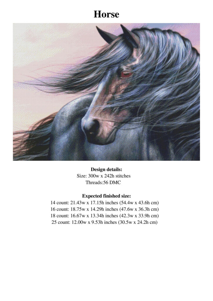 Horse Counted Cross Stitch Pattern Horse PDF Cross Stitch Etsy - Horse Counted Cross Stitch Patterns