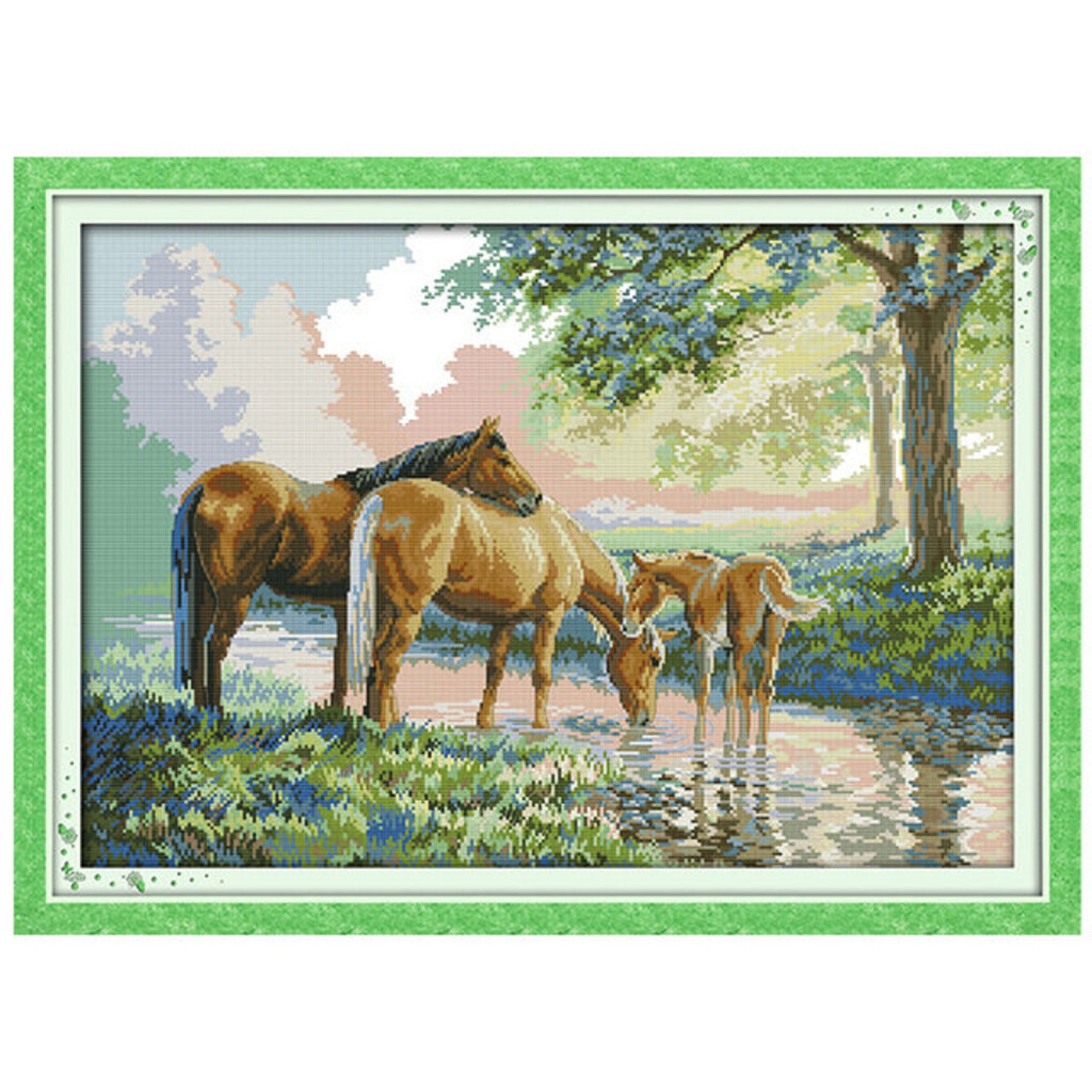 Horse Family Patterns Counted Cross Stitch 11CT 14CT Cross Etsy - Horse Counted Cross Stitch Patterns