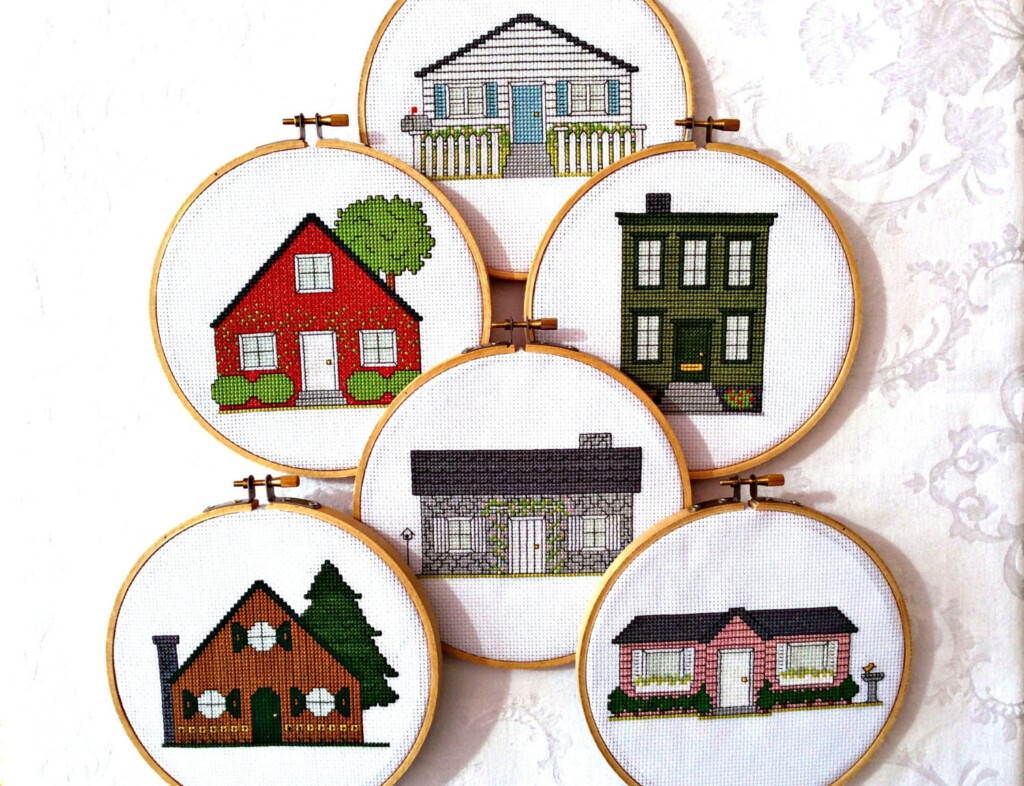 House Cross Stitch Pattern Pack House PDF Patterns Home Embroidery  - Small House Cross Stitch Pattern