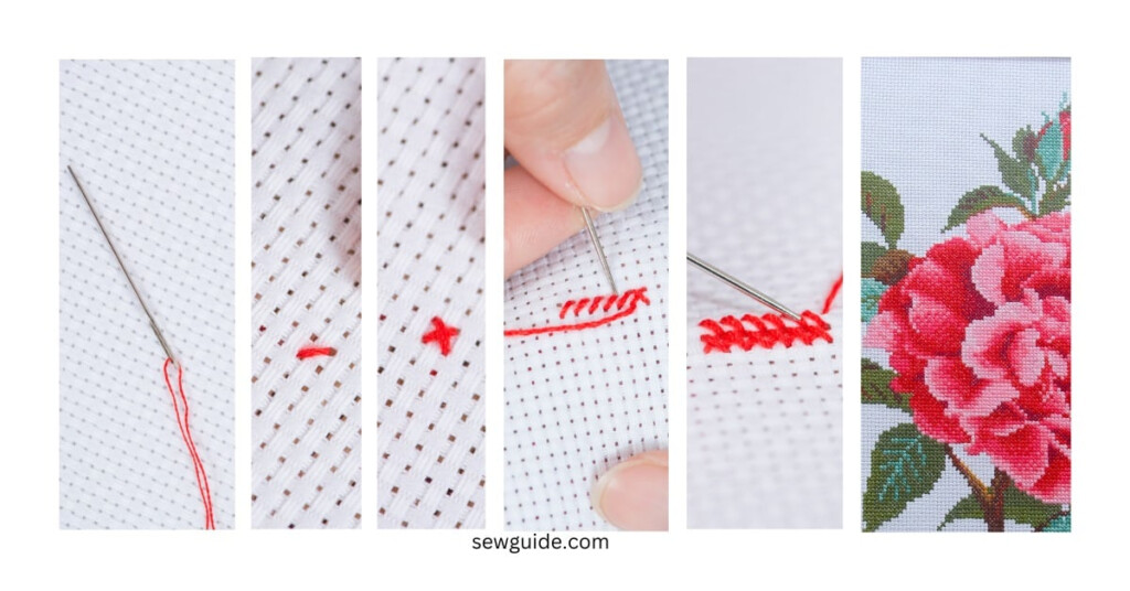 How To Embroider Simple Cross Stitch Flowers 5 Easy Examples SewGuide - Simple Cross Stitch Flower Pattern