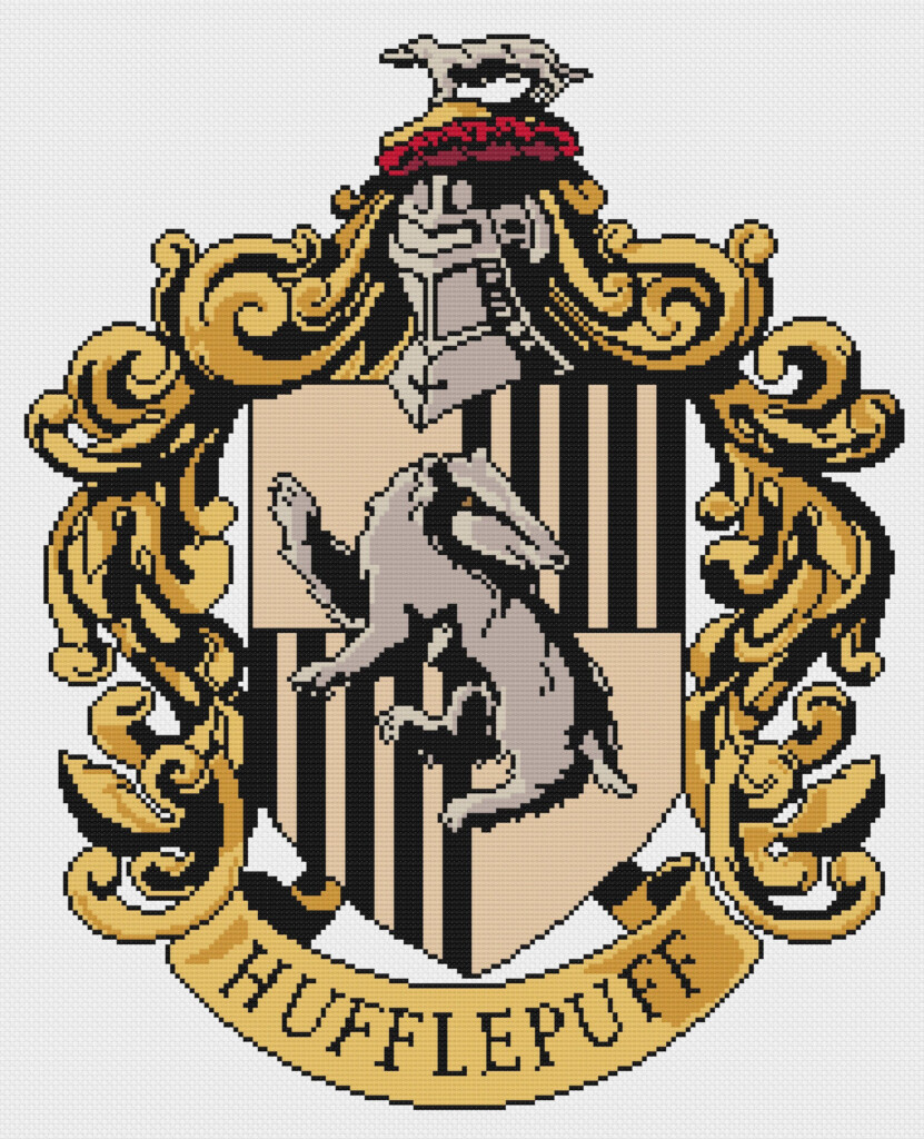 Hufflepuff Crest Cross Stitch Pattern PDF Download Di StarlightsBox  - Hufflepuff Crest Cross Stitch Pattern