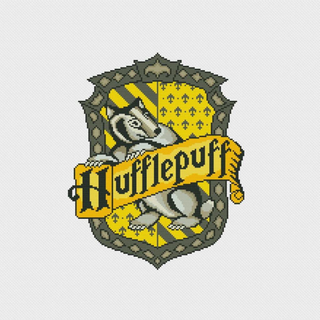 Hufflepuff Crest Harry Potter Cross Stitch Pattern PDF Etsy - Hufflepuff Crest Cross Stitch Pattern