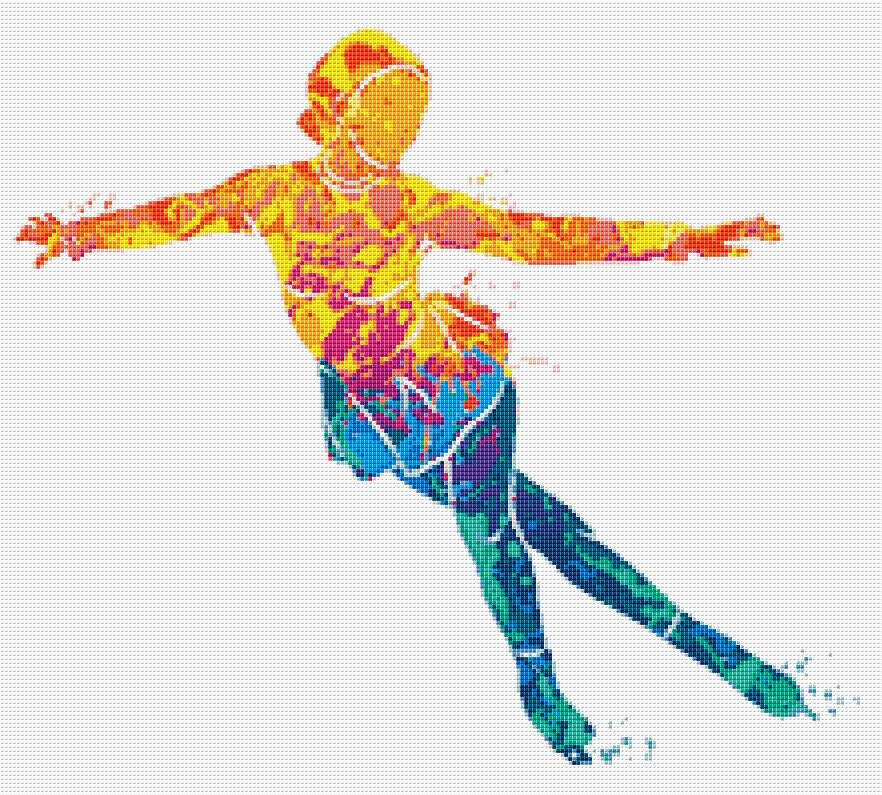 Ice Skater Cross Stitch Pattern 1 Instant Download Instant PDF Etsy - Ice Skating Cross Stitch Patterns