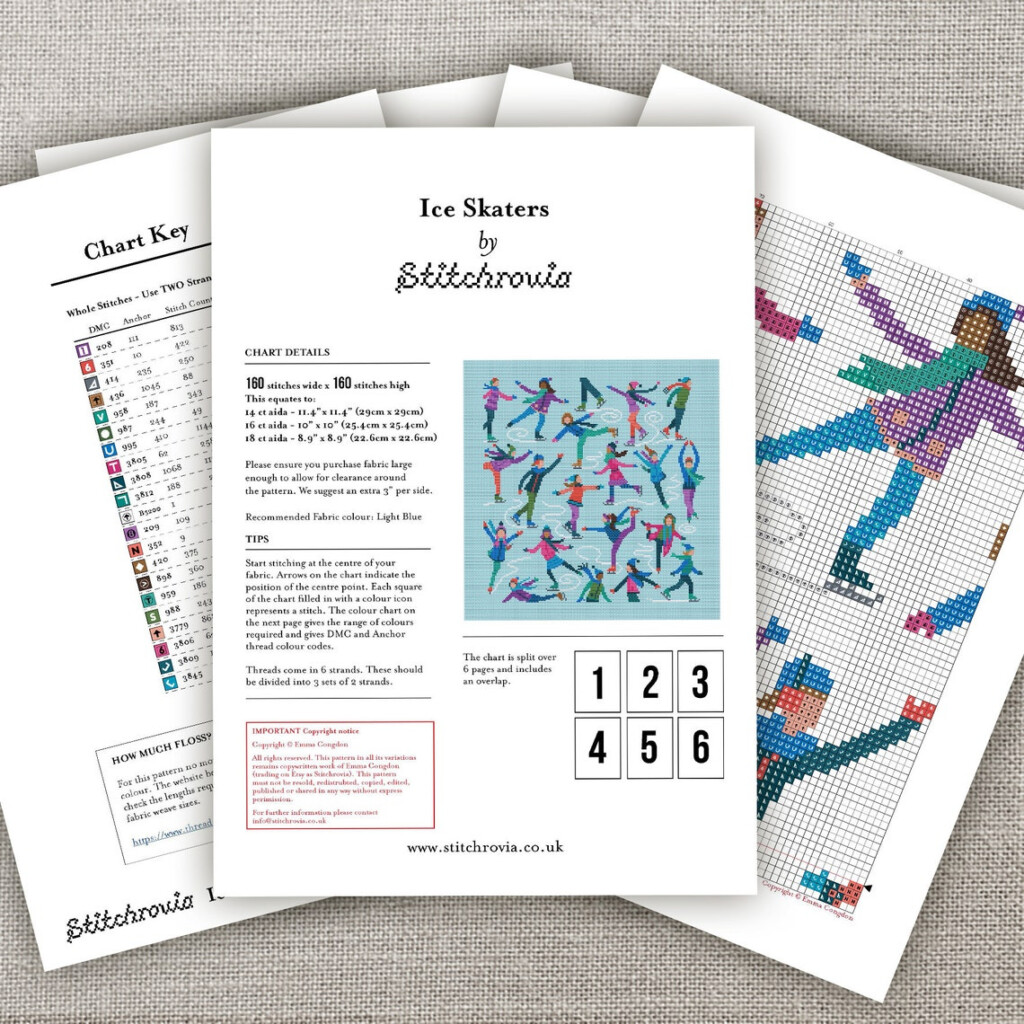 Ice Skaters Cross Stitch Pattern Digital Format PDF Etsy UK - Ice Skating Cross Stitch Patterns