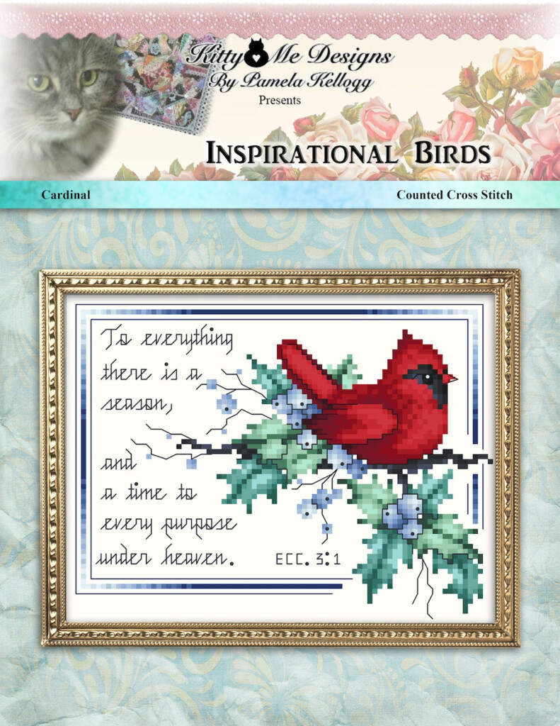 Inspirational Birds Cardinal Counted Cross Stitch Pattern Etsy - Cardinal Counted Cross Stitch Patterns