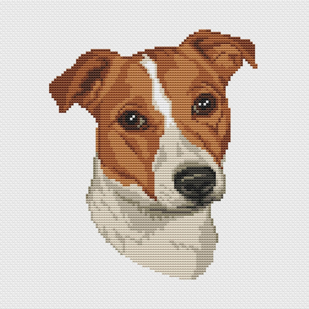 Jack Russell Terrier Dog Cross Stitch Pattern Pdf Modern Memorial Gift  - Jack Russell Terrier Cross Stitch Pattern