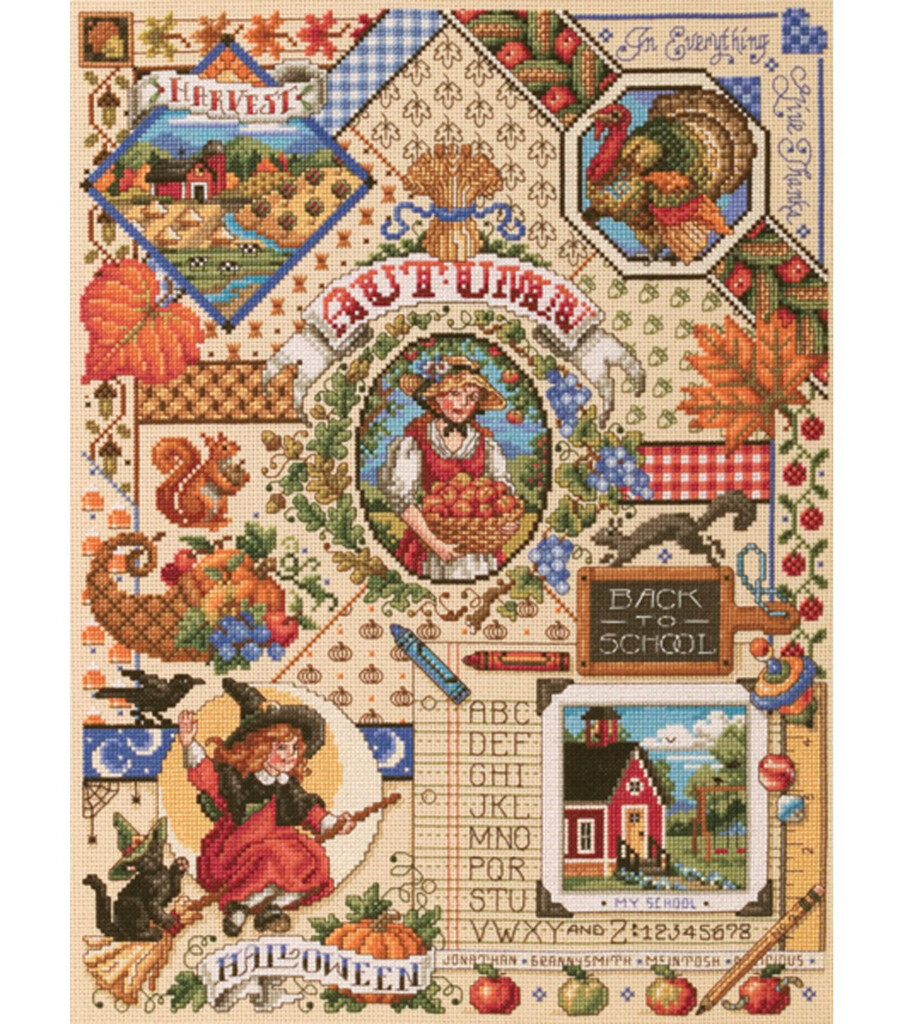 Janlynn Autumn Sampler Counted Cross Stitch Kit At Joann Fall  - Cross Stitch Patterns Joann Fabrics