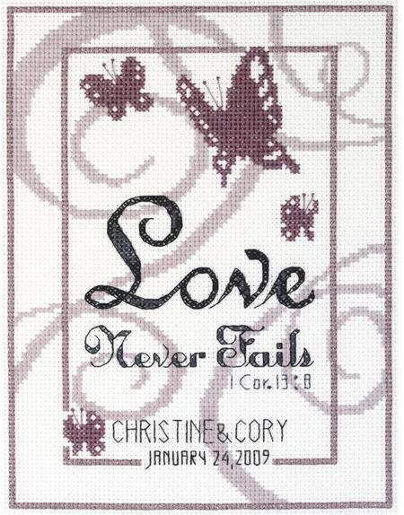 Janlynn Love Never Fails Cross Stitch Kit 021 1348 123Stitch - Love Never Fails Cross Stitch Pattern