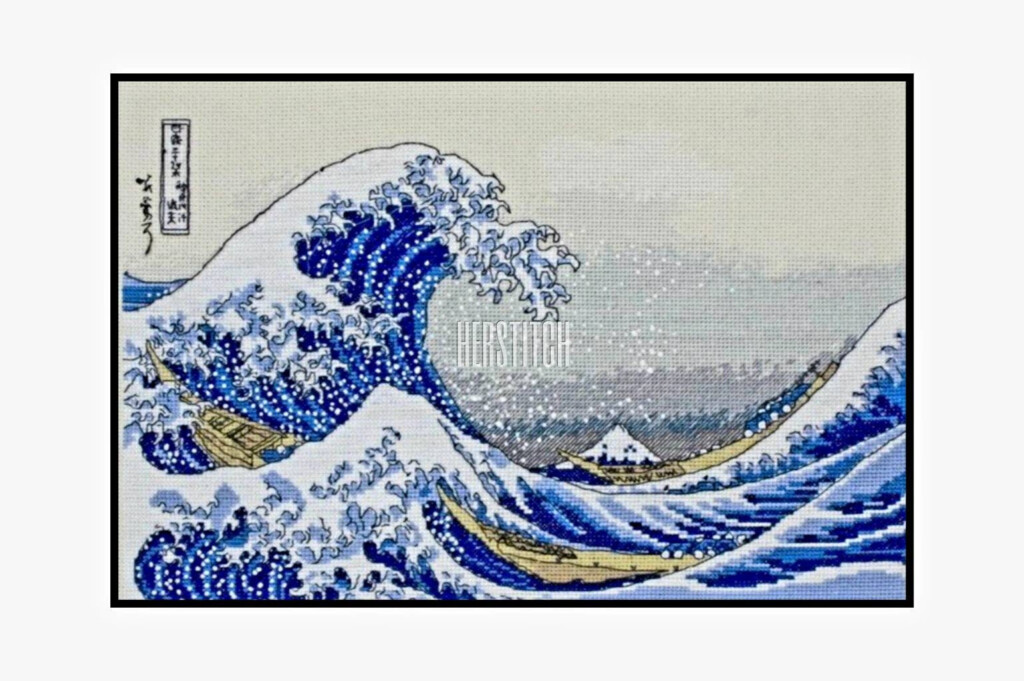 Japan Kanagawa The Great Wave Cross Stitch PDF Pattern Etsy - The Great Wave Cross Stitch Pattern Free