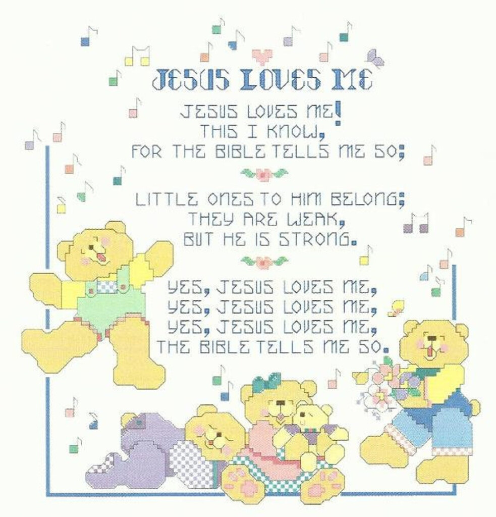 JESUS LOVES ME Cross Stitch Pattern Nursery Decor Toddler Baby Cross  - Jesus Loves Me Cross Stitch Patterns