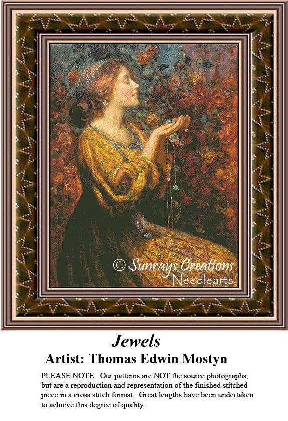 Jewels RE 1754 Fine Art Cross Stitch Jewel Artist Cross Stitch - Fine Art Cross Stitch Patterns