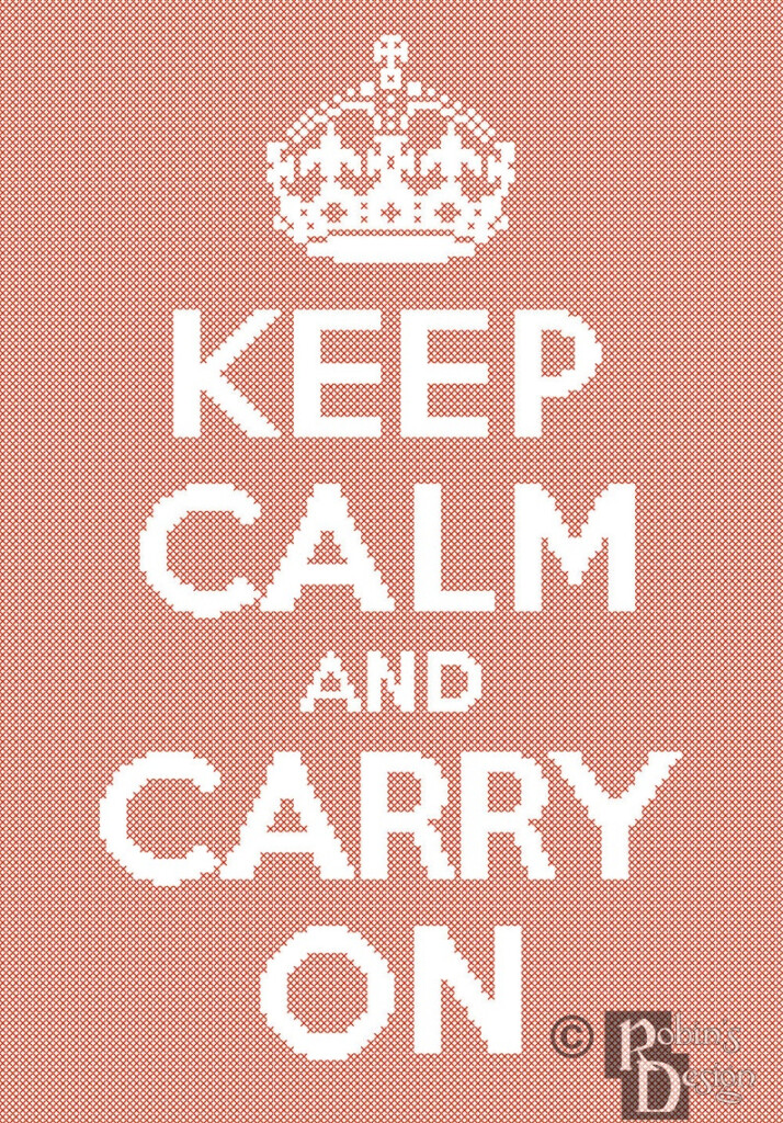 Keep Calm And Carry On Cross Stitch Pattern Easy PDF Etsy - Keep Calm And Carry On Cross Stitch Pattern Free