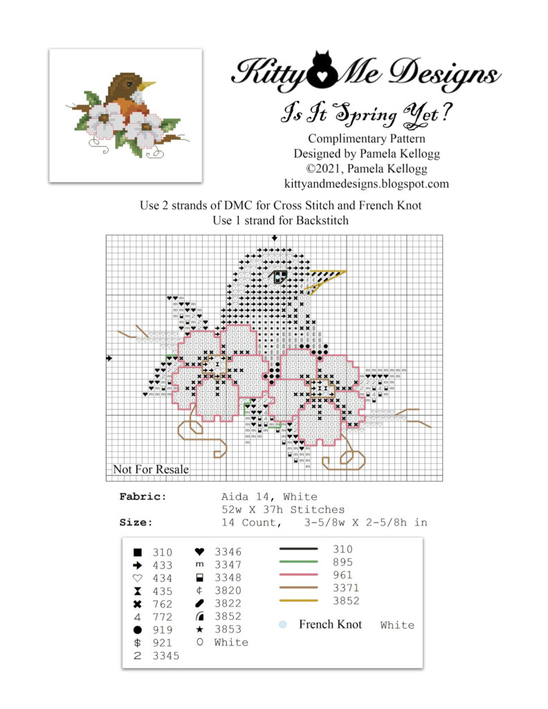 Kitty And Me Designs Is It Spring Yet Free Cross Stitch Pattern - Cross Stitch Free Patterns Pdf