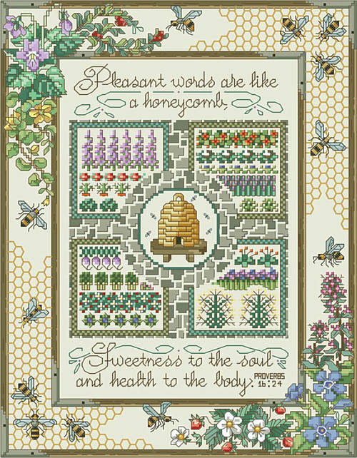 Kooler Design Studio Gathering Honey Cross Stitch Pattern 123Stitch - Gathering Honey Cross Stitch Pattern