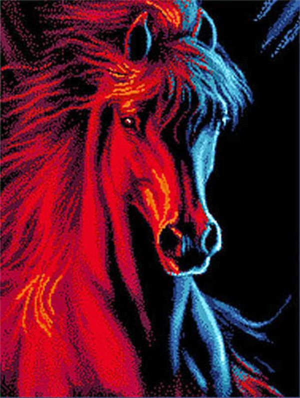 Kustom Krafts Cross Stitch Chart Fire And Ice Cross Stitch Horse  - Kustom Krafts Cross Stitch Patterns