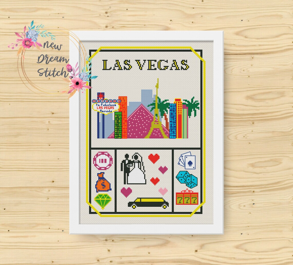Las Vegas Cross Stitch Pattern Little City Cross Stitch Etsy - Las Vegas Cross Stitch Pattern