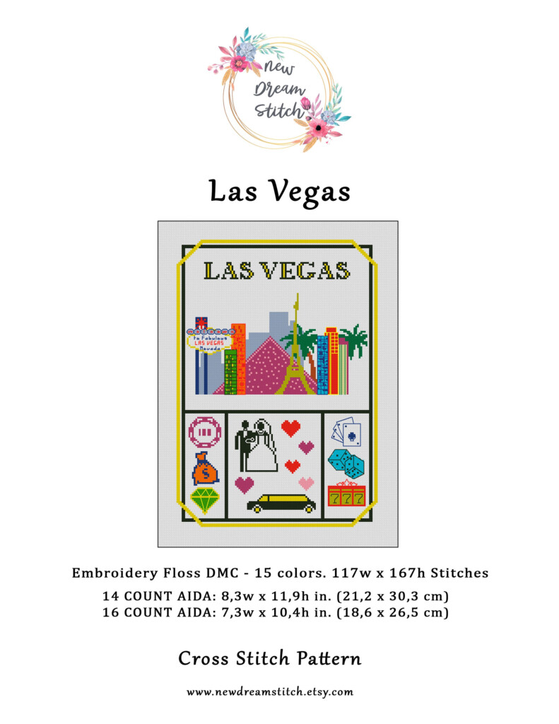 Las Vegas Cross Stitch Pattern Little City Cross Stitch Etsy - Las Vegas Cross Stitch Pattern