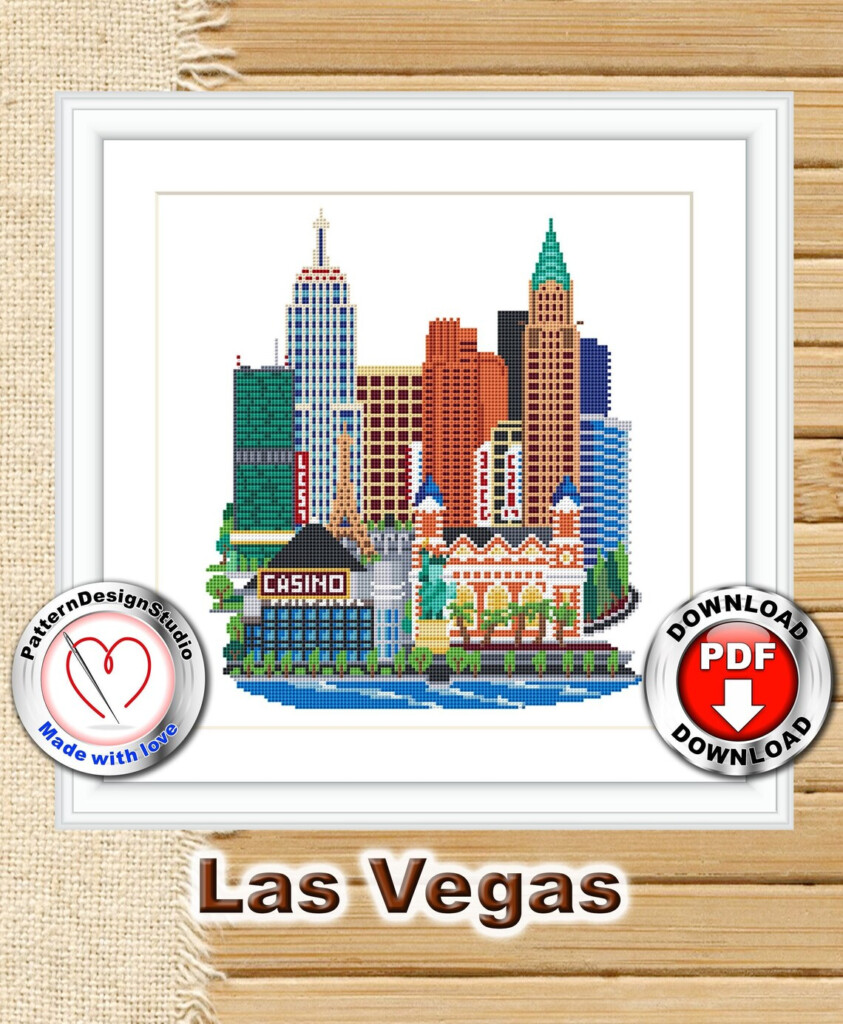 Las Vegas Cross Stitch Pattern PDF City Skyline Embroidery Etsy - Las Vegas Cross Stitch Pattern