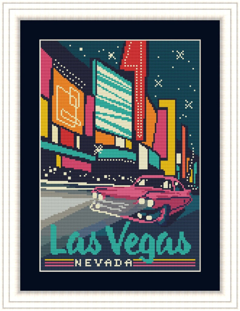 Las Vegas Cross Stitch Pattern PDF Instant Download Modern Etsy - Las Vegas Cross Stitch Pattern