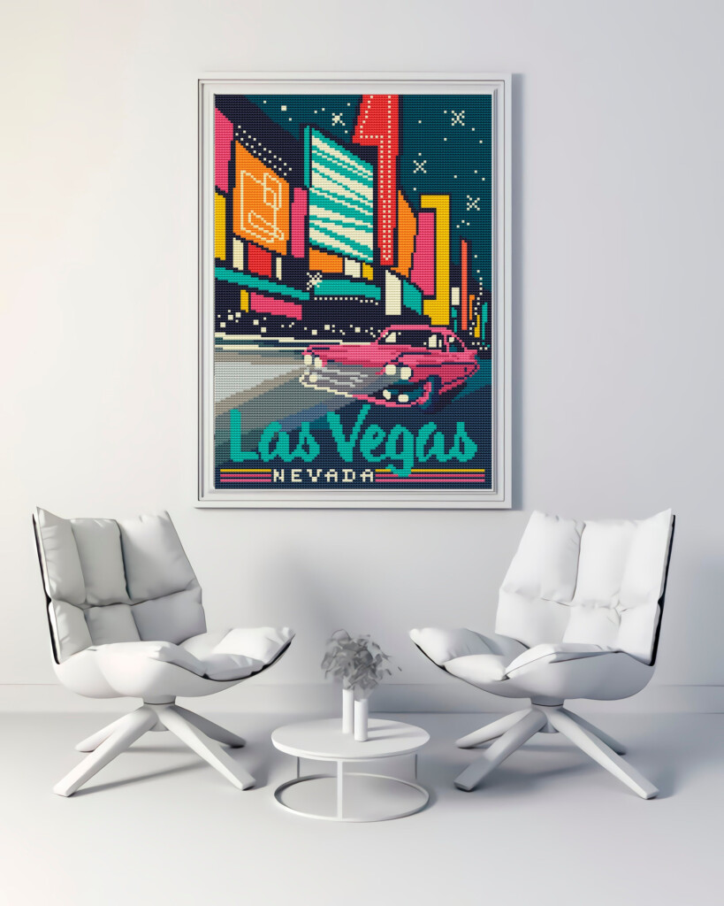 Las Vegas Cross Stitch Pattern PDF Instant Download Modern Etsy - Las Vegas Cross Stitch Pattern