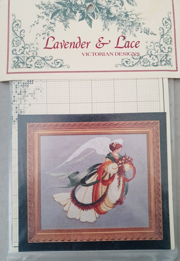 Lavender Lace Cross Stitch Chart Angel Of Autumn 30 By Etsy - Lavender And Lace Angel Cross Stitch Patterns