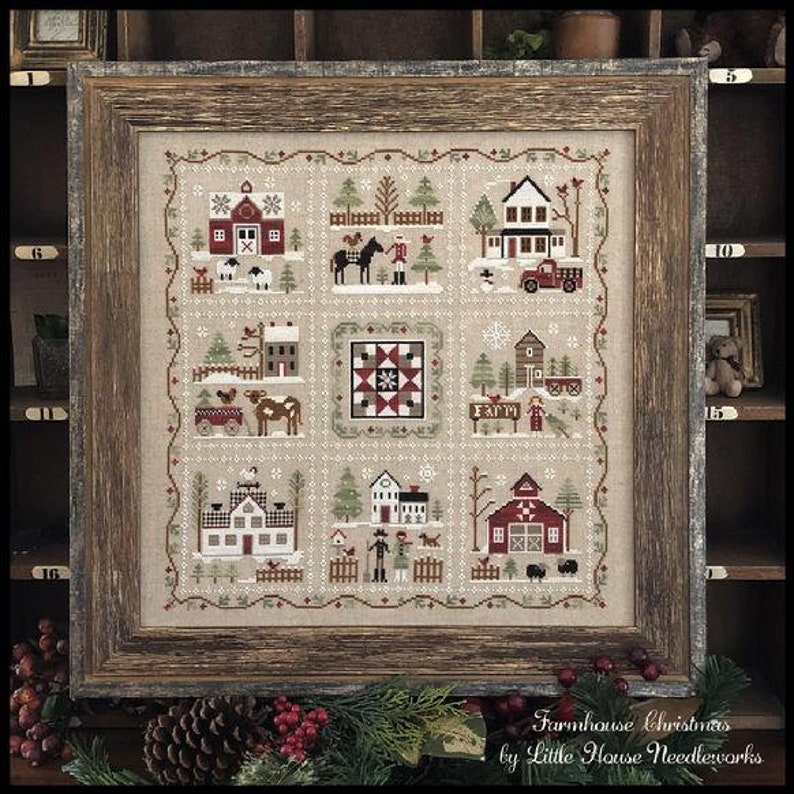 Little House Needleworks Cross Stitch Pattern Farmhouse Etsy - Little House Cross Stitch Patterns