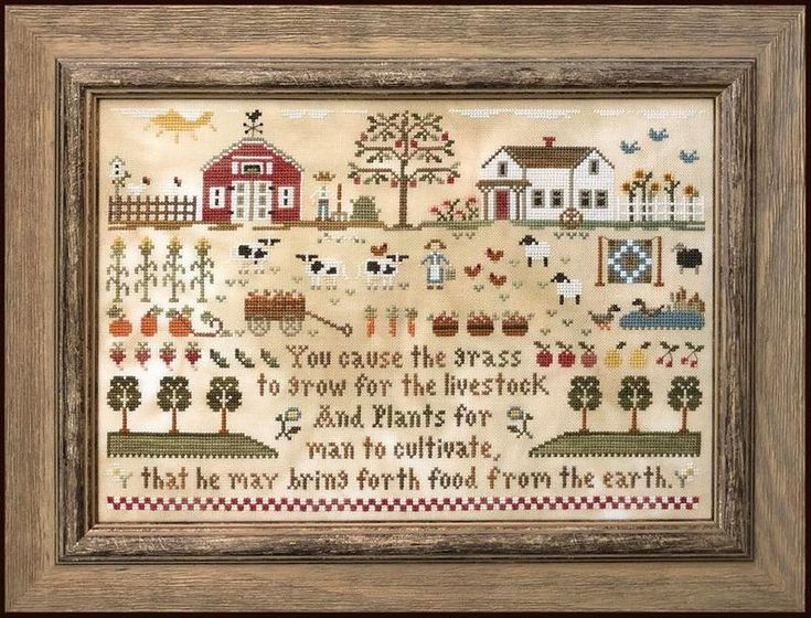 LITTLE HOUSE NEEDLEWORKS Farm Life Primitive Etsy Little House  - Little House Cross Stitch Patterns