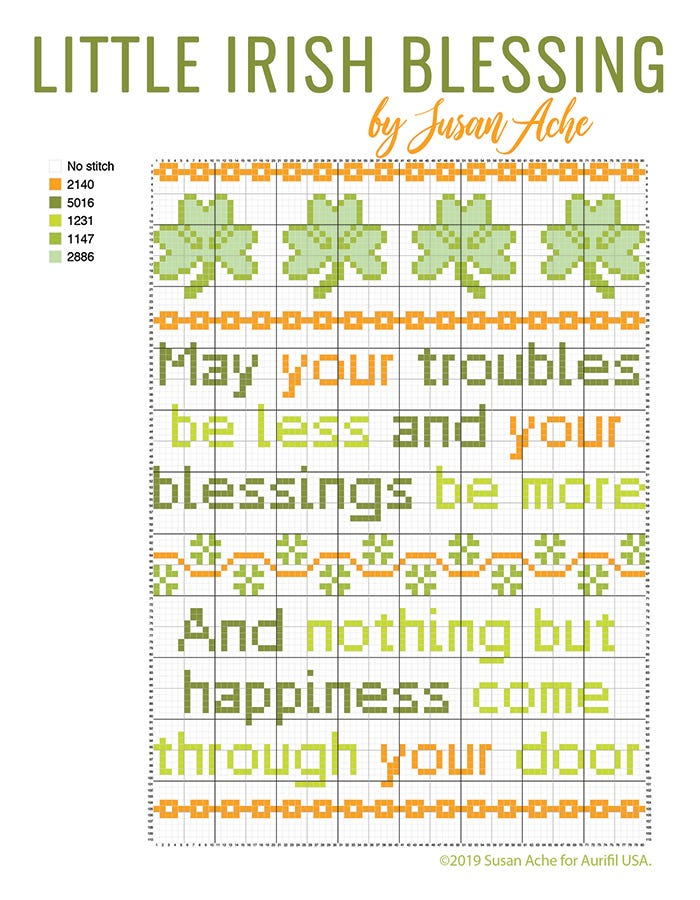 Little Irish Blessing Cross Stitch Pattern Free PDF By Susan Ache For  - Susan Ache Cross Stitch Free Patterns