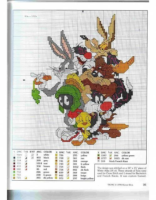 Looney Tunes Characters Cross Stitch Patterns Free Cross Stitch D4B  - Looney Tunes Cross Stitch Patterns Free