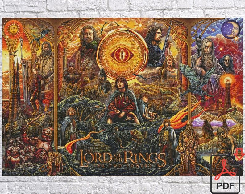Lord Of The Rings Cross Stitch Pattern Hobbit Movie Cross Etsy - Lord Of The Rings Cross Stitch Patterns Free