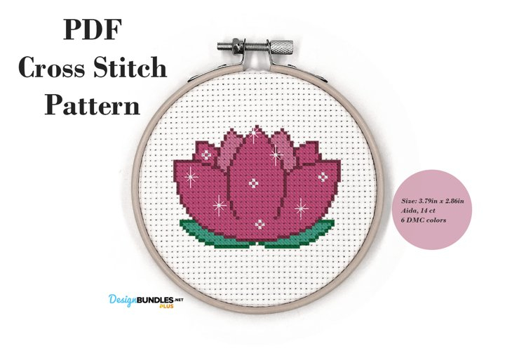 Lotus Flower Cross Stitch Pattern PDF File - Lotus Flower Cross Stitch Pattern Free