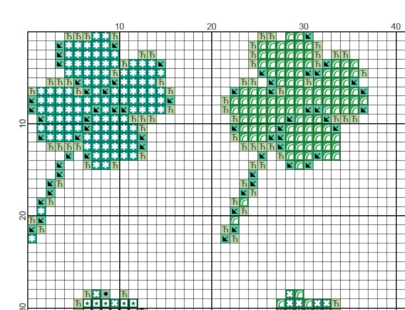 Lucky Four Leaf Clover Cross Stitch Pattern Clover Cross Etsy - 4-leaf Clover Cross Stitch Pattern