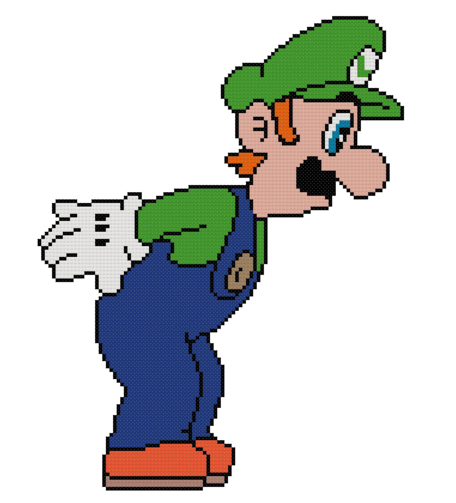 Luigi From Mario Brothers Counted Cross Stitch Pattern PDF Download Etsy - Mario Brothers Cross Stitch Patterns