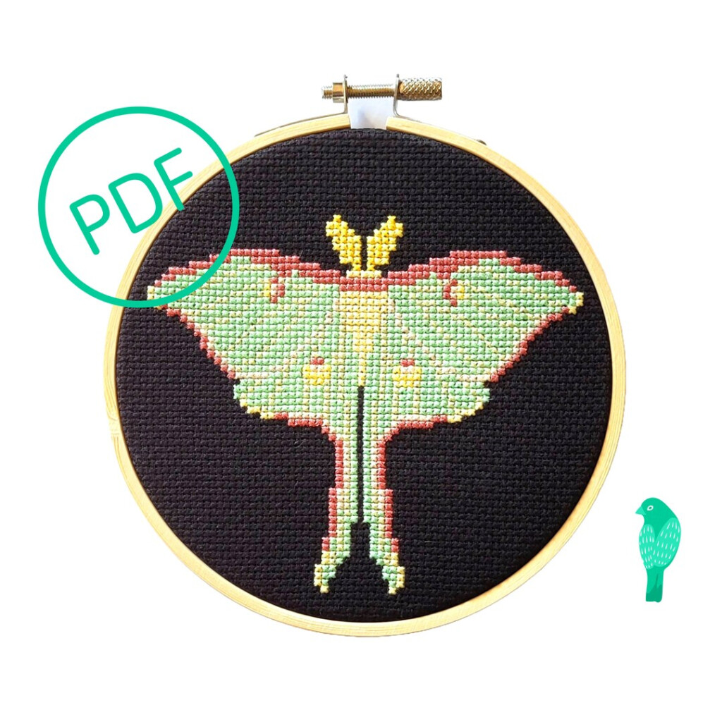 Luna Moth PDF Cross Stitch Pattern Etsy - Luna Moth Cross Stitch Pattern