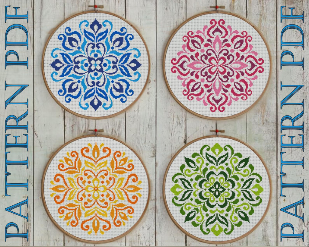 Mandala Cross Stitch Pattern Mandala Pattern Mandala 4 Etsy  - Free Mandala Cross Stitch Patterns