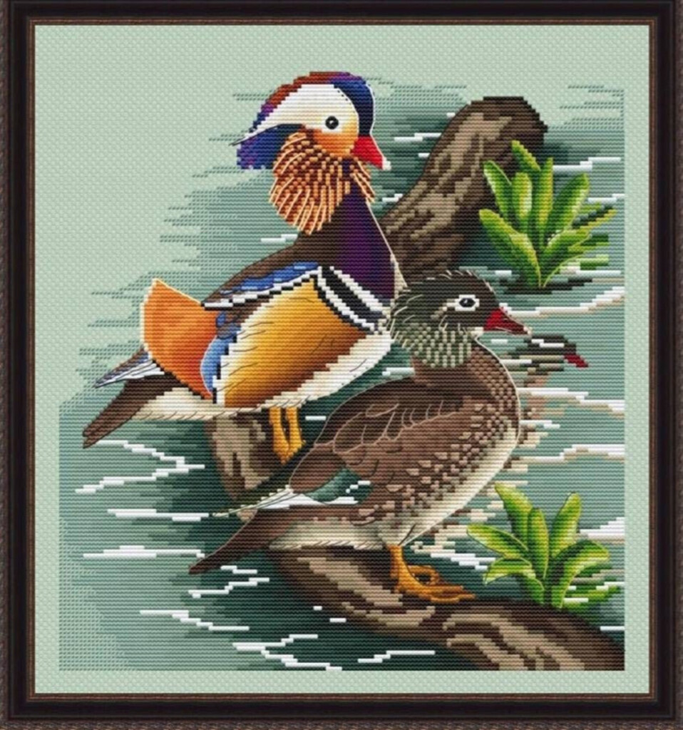 Mandarin Duck Counted Cross Stitch Pattern Birds Cross Stitch Etsy - Mandarin Duck Cross Stitch Pattern